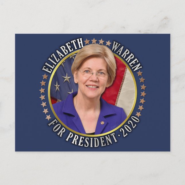 Carte Postale Elizabeth Warren pour la Présidente démocrate 2020 (Devant)