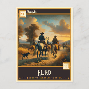 Carte Postale Elko, Nevada VINTAGE