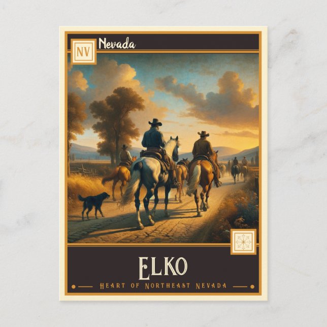 Carte Postale Elko, Nevada | VINTAGE (Devant)