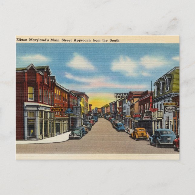 Carte Postale Elkton Maryland, Main Street Vintage (Devant)