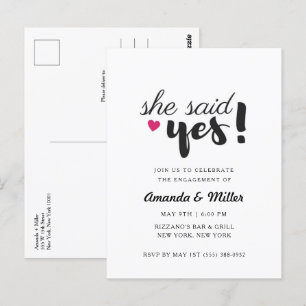 Carte Postale Elle A Dit Oui Partie Engagement 