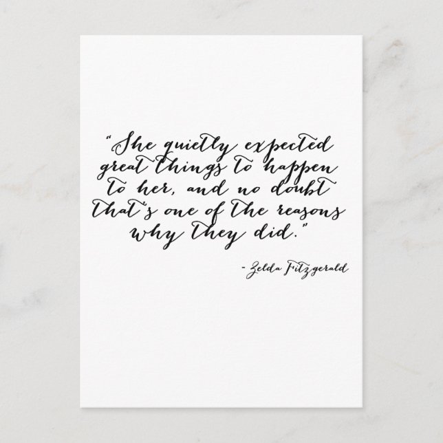 Carte Postale Elle attendait silencieusement de grandes choses (Devant)