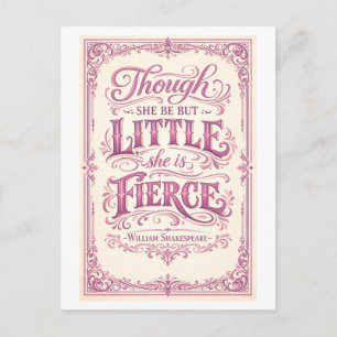 Carte Postale "Elle est féroce" Shakespeare