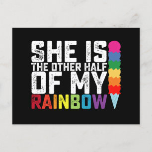 Carte Postale Elle Est L'Autre Moitié De Mon Rainbow Lesbian Gay