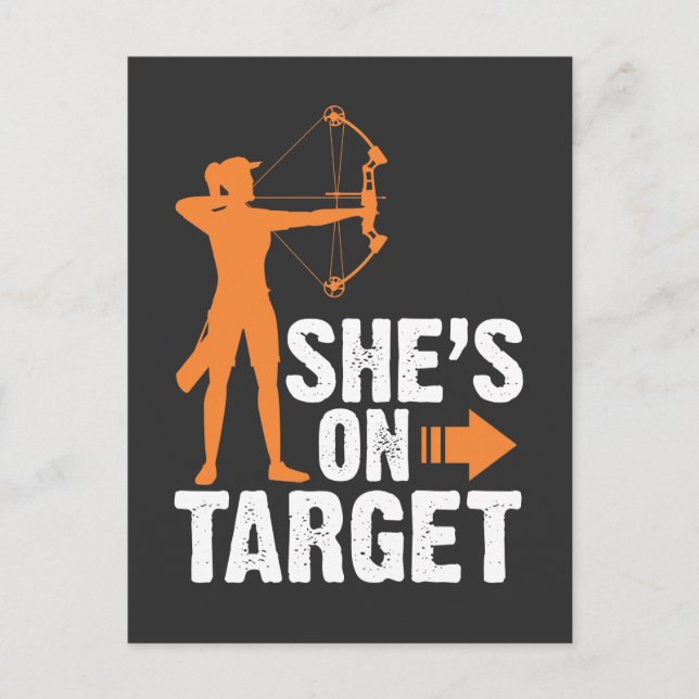 Carte Postale Elle est sur la cible - Archer Arrow Arrow femmes  (Devant)