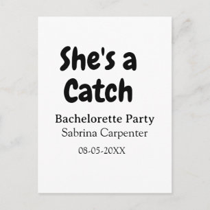 Carte Postale Elle est un nom de fête de bachelorette date simpl