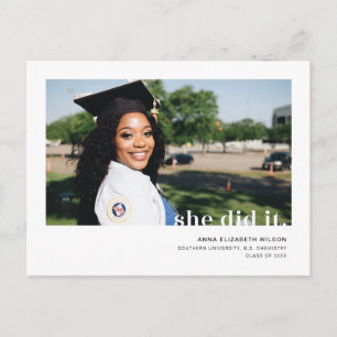 Carte Postale Elle L'A Fait Moderne Photo Graduation