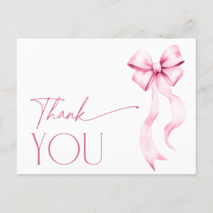 Carte Postale Elle noue le Merci nuptial rose noeud