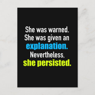 Carte Postale Elle Persista Elizabeth Warren