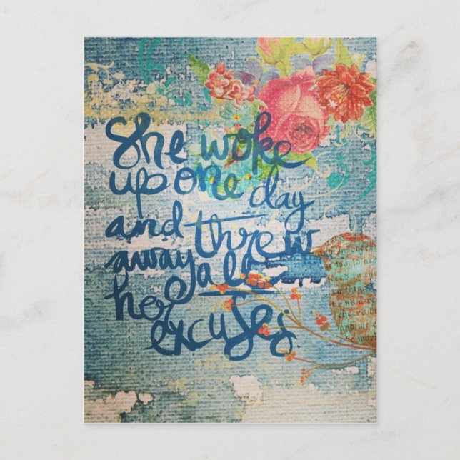 Carte Postale Elle S'Est Réveillée Un Jour Plus D'Excuses Collag (Devant)