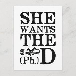 Carte Postale Elle veut le doctorat