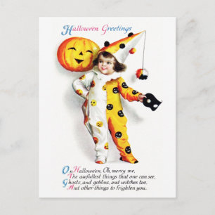 Carte Postale Ellen H. Clapsaddle : Arlequin de Little Halloween