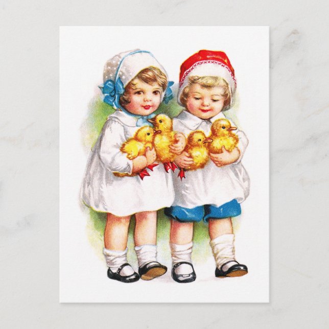 Carte Postale Ellen H. Clapsaddle : Enfants avec colliers (Devant)