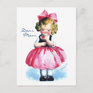 Carte Postale Ellen H. Clapsaddle : Fille avec coeur