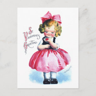 Carte Postale Ellen H. Clapsaddle : Fille avec coeur