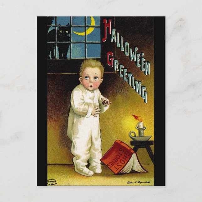 Carte Postale Ellen H. Clapsaddle : Halloween Éffrayant (Devant)