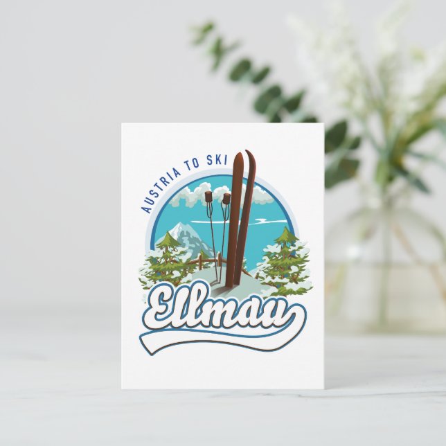 Carte Postale Ellmau Autriche logo ski (Debout devant)