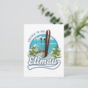 Carte Postale Ellmau Autriche pour skier logo