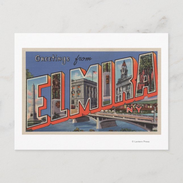 Carte Postale Elmira, New York - Scènes de grandes lettres (Devant)