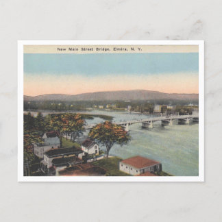 Carte Postale Elmira NY New Main St Bridge 1927 Style Vintage