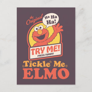 Carte Postale Elmo qui fait coucou graphique rétro Tickle Me Elm