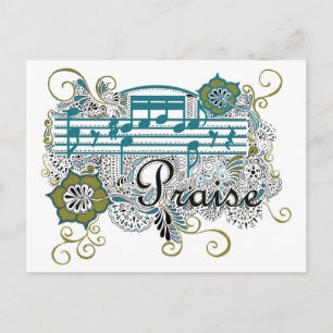 Carte Postale Éloge avec les notes musicales