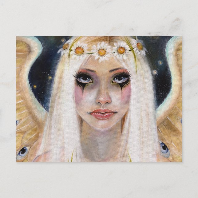 Carte Postale Eloigné - Ange Blonde avec une couronne margueuse (Devant)
