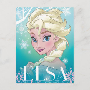 Carte Postale Elsa congelée de Disney   Portrait d'hiver