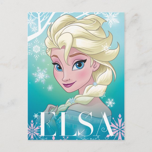 Carte Postale Elsa congelée de Disney | Portrait d'hiver (Devant)