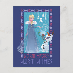 Carte Postale Elsa & Olaf   Coeur Chaud Chaleureux Voeux