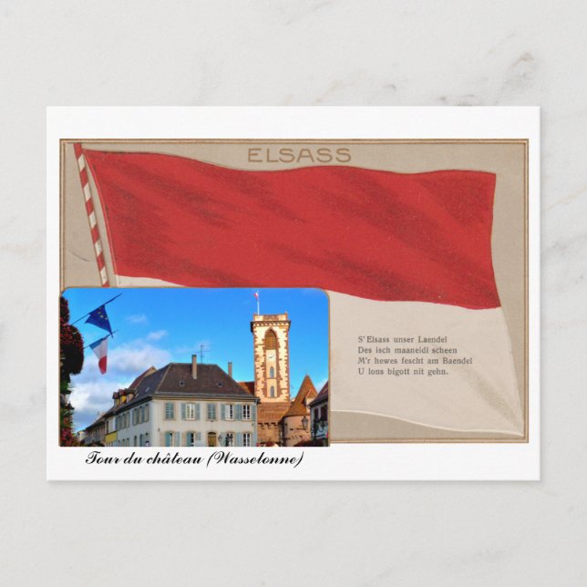 Carte postale "Elsass" Tour du château Wasselonne (Devant)