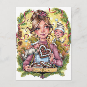 Carte postale Elves Cookie