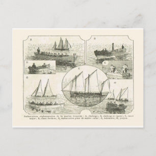 Carte Postale Embarquer un navire de guerre, 19e siècle