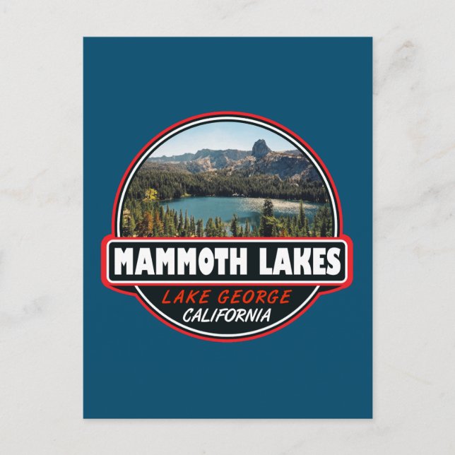 Carte Postale Emblème d'art de voyage de Mammoth Lakes Californi (Devant)