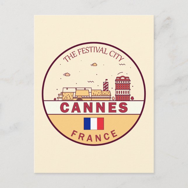Carte Postale Emblème de la ville de Cannes France (Devant)