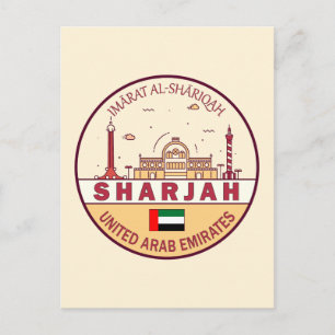 Carte Postale Emblème de la ville de Sharjah aux Émirats arabes 