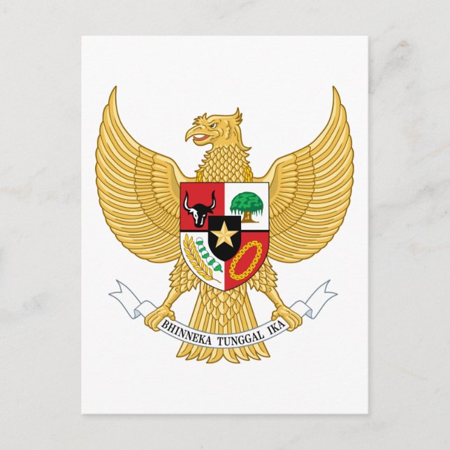 Carte Postale emblème de l'indonésie (Devant)