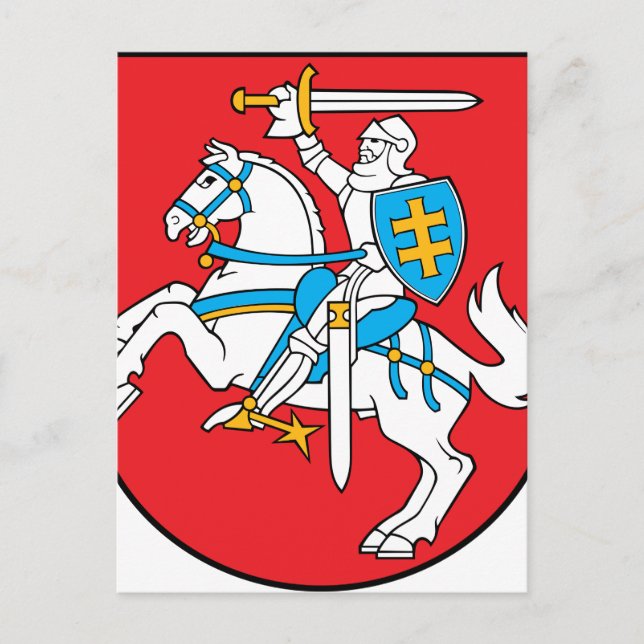 Carte Postale Emblème de Lituanie - Armoiries - Lietuvos Herbas (Devant)
