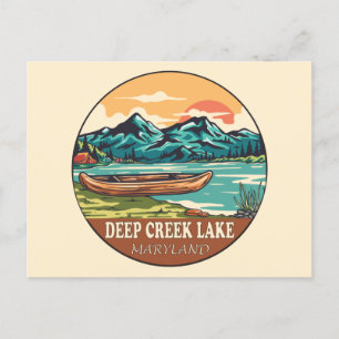 Carte Postale Emblème de pêche nautique Deep Creek Lake Maryland
