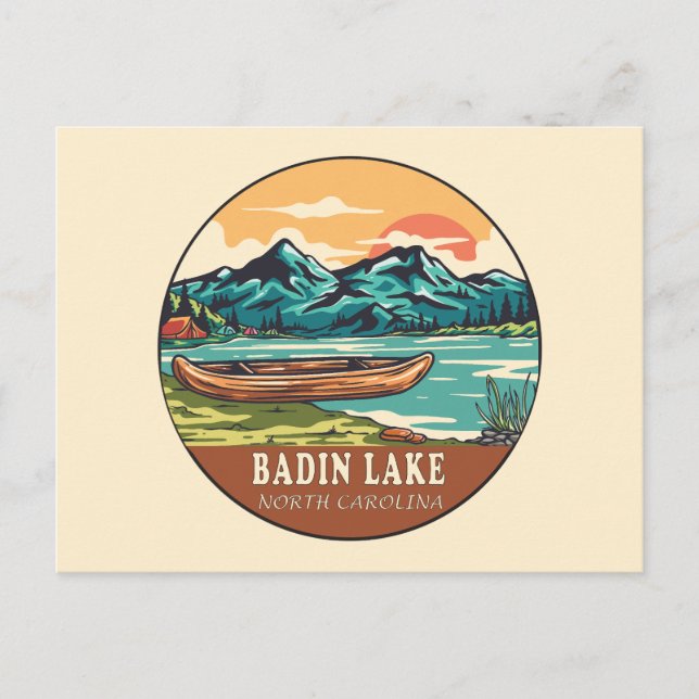 Carte Postale Emblème de pêche nautique du lac Badin en Caroline (Devant)