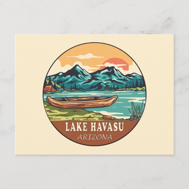 Carte Postale Emblème de pêche nautique du lac Havasu Arizona (Devant)
