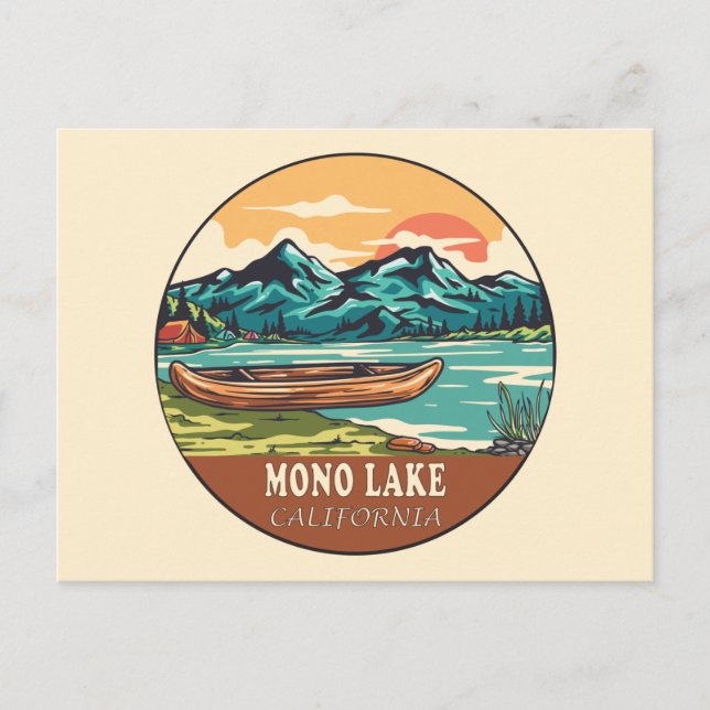 Carte Postale Emblème de pêche nautique Mono Lake California (Devant)