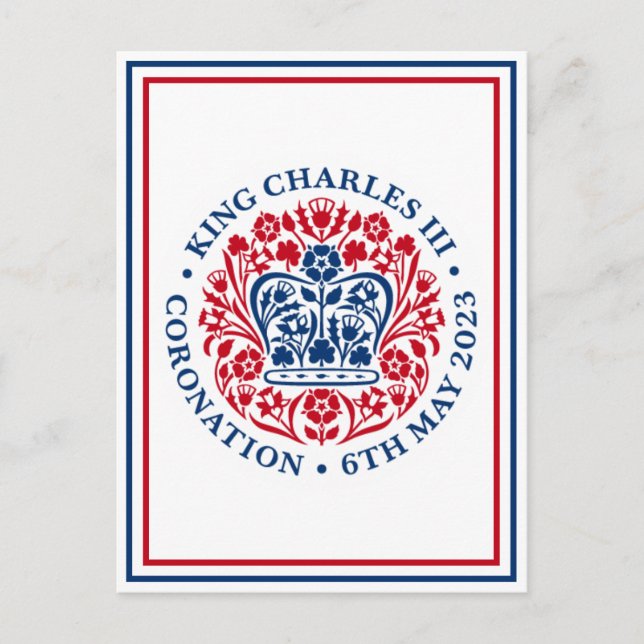 Carte Postale Emblème du couronnement britannique du roi Charles (Devant)