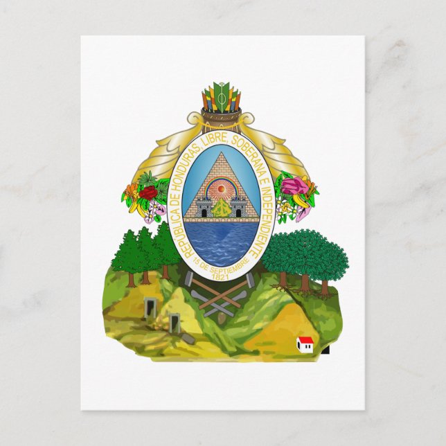 Carte Postale emblème du Honduras (Devant)