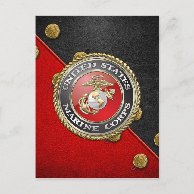 Carte Postale Emblème et uniforme USMC [3D] (Devant)