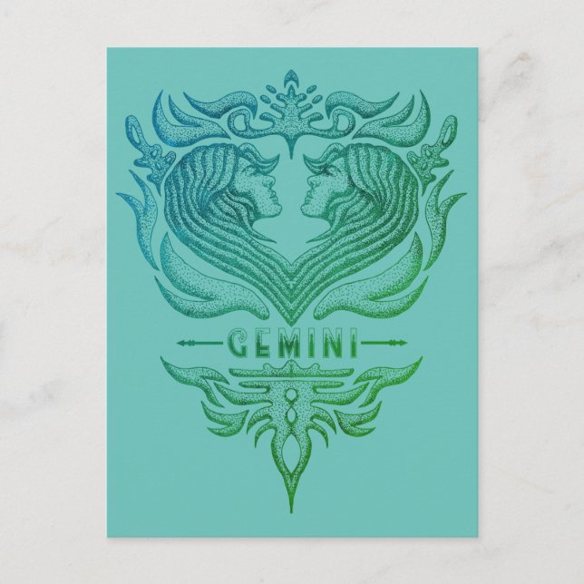 Carte Postale Emblème Gemini Twins (Devant)