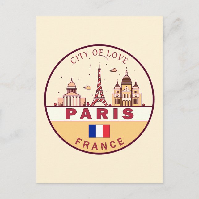 Carte Postale Emblème Skyline de Paris France (Devant)
