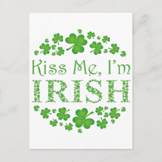 Carte Postale Embrasse-moi Je suis irlandais