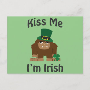 Carte Postale Embrasse-moi Je suis Irlandais bigfoot