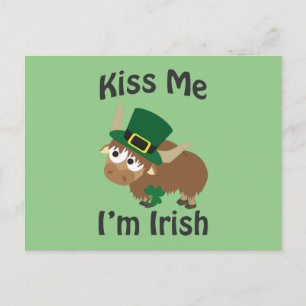 Carte Postale Embrasse-moi Je suis Irlandais Yak